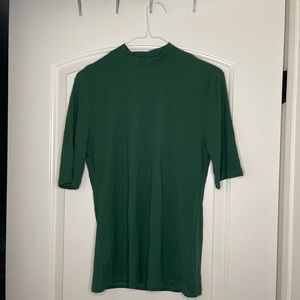 April Green Mock Neck Soft Tee